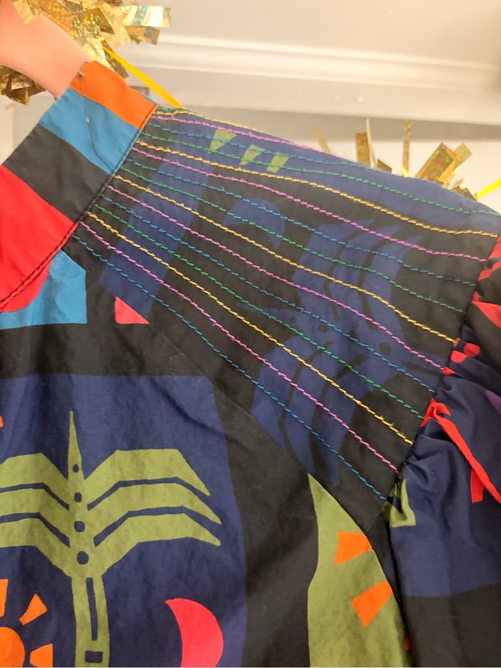 FARM Rio Multicolor Abstract Panel Print Button-Front Blouse - Picture 5 of 11